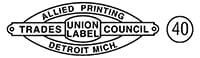 Union Label | Trades Council | Allied Printing Detroit Michigan | 40